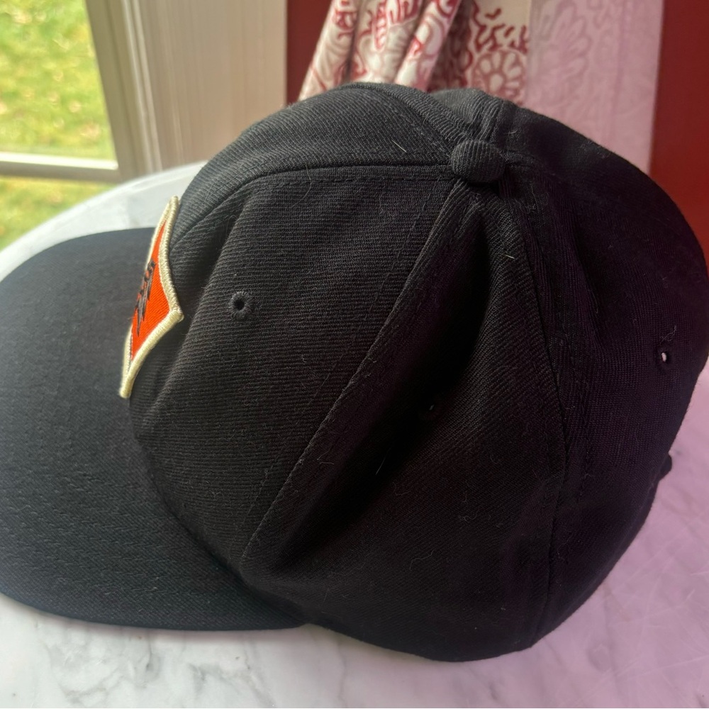 Pinetooth Black Snapback Hat Orange Pine Tree Log… - image 5